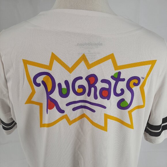 Nickelodeon Rugrats White Baseball Jersey Adult 2X Button Down - Picture 5 of 8